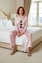 Women's Viscose Woven Pajama Set Ribbon Bow Detail Comfortable Fit Stylish Appearance Modern Style - 3