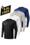 Pack of 4 Men's 100% Cotton Stretch Fabric Sports Running Daily Training Long Sleeve Combed Cotton T-Shirts