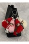 Winter Themed Knitted Hat & Scarf Set 1St Quality Pompom Car Ornament Bag Ornament Keychain 12X8 cm - 3