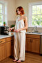 Women's Viscose Blended Thin Strap Ruffle Pajama Set Comfortable Use Perfect Fit Special Design - 2