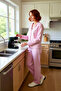Women's Cotton Striped Pajamas Set Regular Fit Long Sleeve Winter Comfortable Carefully Selected - 2