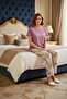 Women S Floral Crew Neck Cotton Short Sleeve Pajama Set Comfortable Fit Elegant Design - 3