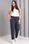 Women's Plus Size Tie-Waist Button Detail Luxury Soft Stretchy Fabric Pants