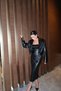 Nerina Faux Black Leather Strapless Midi Dress - 6
