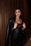 Ophelia Shoulder Pad Piece Faux Black Leather Jacket - 8