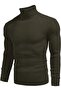 Men's Corded Fabric Turtleneck Knitwear Sweater – Winter Slim Fit Turtleneck
