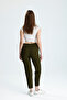 Bell Fabric Pocket High Waist Elastic Carrot Trousers - 6