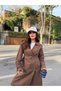 Women's Belted Epaulette Double Breasted Premium Trench Coat - 5