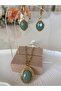 Steel Chain Amazonite Stone Green Necklace & Earring Set - 2