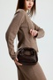 Women's Mini Clutch Braided Handbag Brown - 3