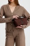 Women's Archel Suede Clutch Bag Bitter Brown - 3