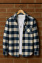 Single Pocket Detailed Plaid Textured Cashmere Cotton Button-Down Collar Winter Lumberjack Shirt