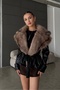 Women's Black New Season Fur Collar Premium Leather Coat - 6