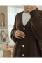 Buttoned Front Bearded Casual Knit Cardigan - Brown - 4