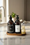 2 Pack Amber Glass Liquid Soap Dishwashing Liquid Bottle Soap Dispenser 500ml Standlıbhsd with Wooden Stand - 3