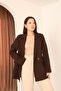 Brown Double Button Blazer Jacket - 4