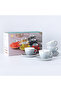 8-Piece Kiln Variable Glaze Process Round Linear Ceramic 200 ml Coffee Cup And Sauce