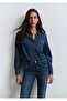 Angela Classic Denim Dark Blue Jean Shirt Fitted / Bodycon Cut 1210819-89252