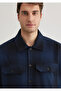 Checkered Navy Blue Shirt Loose Fit / Loose Relaxed Cut 0211332 -89071 - 6