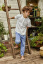 Boy's Soft Velvet Textured Blue Pajama Bottoms