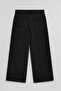 Women's Black High Waist Wide Leg Jean Pants Wide Leg - 3