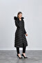 Women's Black Long Puffer Coat - 4