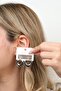 Women's Steel Two-Color Heart Figured Dangle Hoop Earrings
