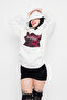 Baddie Printed Oversized Unisex White Hoodie - 5