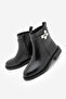 Women's Zippered Buckle Casual Boots Velis Black