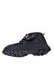 1001 Ridente Black Glitter Shiny Booties Girls' Boots 100% Leather Thick Single Velcro - 6