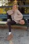 Mink Crew Neck Knit Pattern Women's Knitwear Sweater Mg2601 - 4