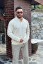 Men's Stone Polo Collar Cotton Soft Thick Fabric Oversized Sweatshirt - 5