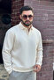 Men's Stone Polo Collar Cotton Soft Thick Fabric Oversized Sweatshirt - 2