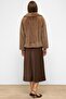 Reglan Sleeve Zippered Faux Fur Jacket Kamel 1012 - 8