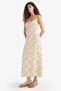 Floral Linen Blend Strap Midi Dress F4098Ax25Sm - 3