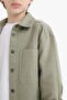 Boy Oversize Wide Fit Polo Neck Twill Long Sleeve Shirt D7793A825Sp - 5