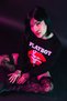 Playboy Printed Hoodless Relaxed Fit Women's Black Sweatshirt - 7