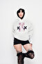 Send Nudes Printed Oversize Unisex White Hoodie - 5