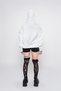Basic Hooded Unisex White Sweatshirt with Zipper - 6