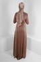 SILVERY DRAPE DETAILED EVENING DRESS 50321 - 3