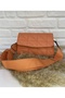 Women's Orange Quilted Adjustable Column Strap Cross Shoulder Bag - 5