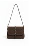 Brown Nubuck Stylish Women's Shoulder Bag with Adjustable Strap