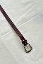 Boris Silver Buckle Women's Belt (Burgundy) - 3