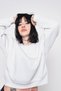 Hoodless Relaxed Fit Women's White Basic Sweatshirt - 5