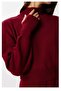 Women's Finger-Interlocking Knitwear Set with Burgundy Knitted Pattern - 3