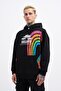 Men's Rainbow Printed Hoodie Black