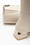 Women's Beige Heeled Boots - 3