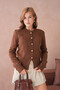 Women's Crew Neck Button Detailed Knitwear Cardigan - 5