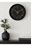 Modern Black Wall Clock with Gold Numerals - Silent Movement, 30cm - 2