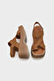 Doris Stone Buckle Suede Wedge Heeled Women's Slippers - 5